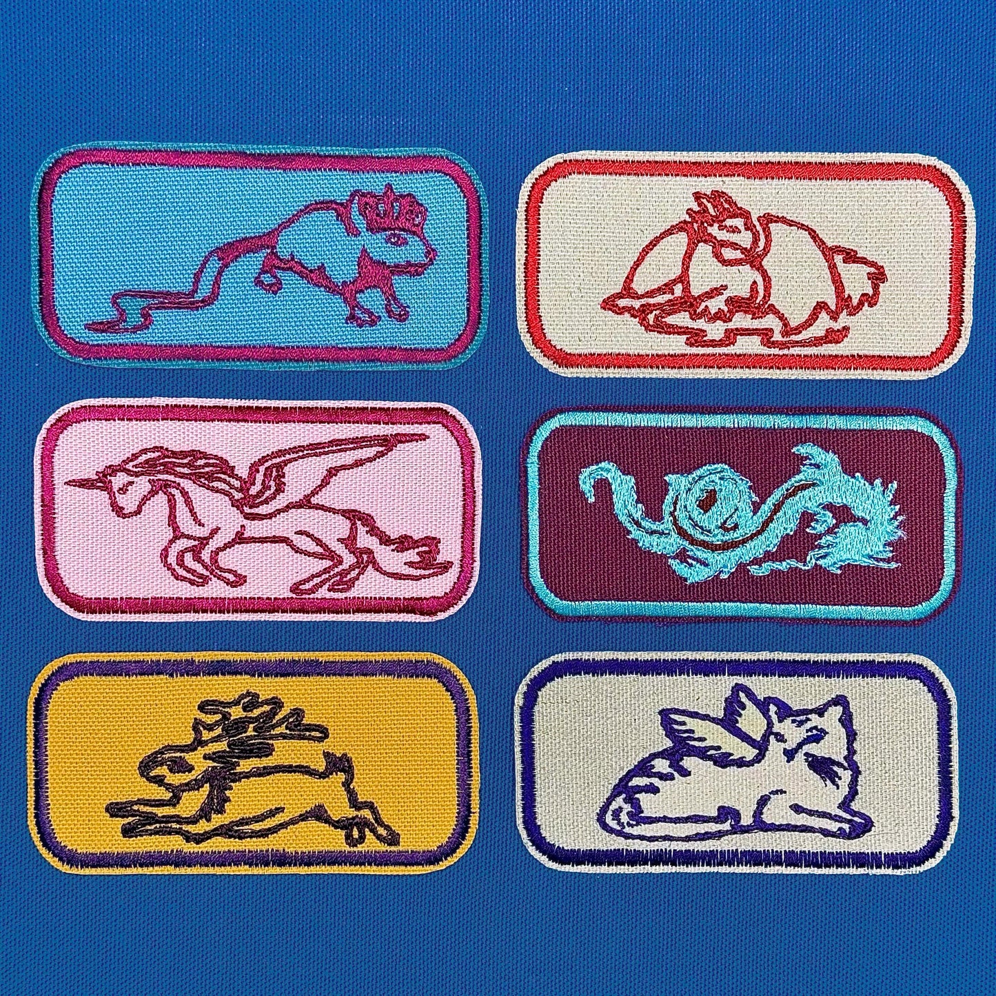 winged cat iron on patch |fantasy creature patch | vintage style patch