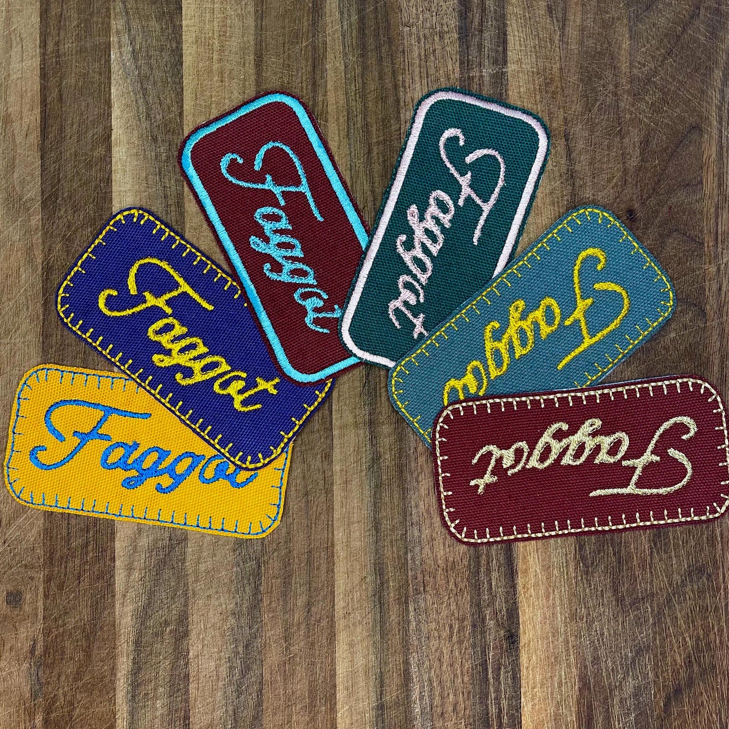 custom faggot patch | 2 x 4 inch