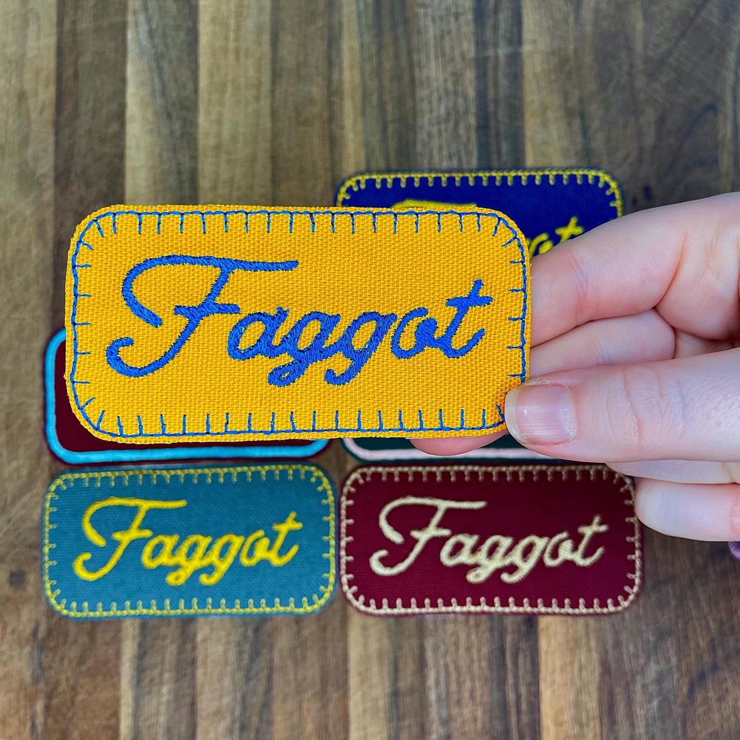 custom faggot patch | 2 x 4 inch