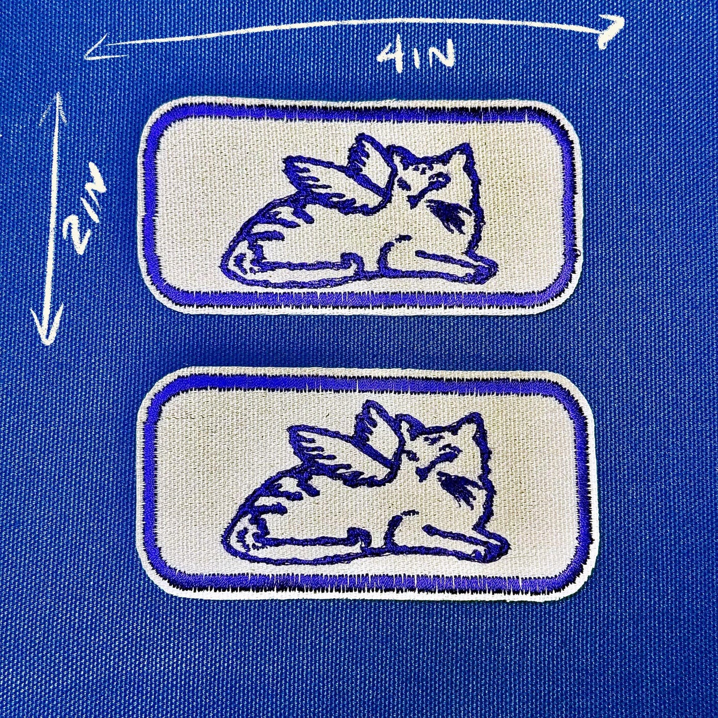 winged cat iron on patch |fantasy creature patch | vintage style patch