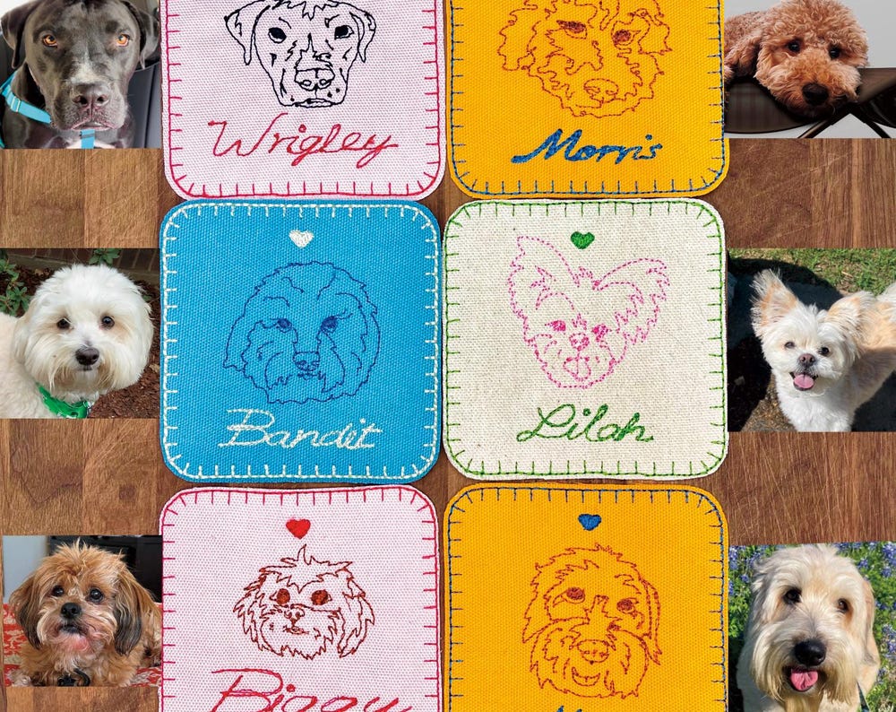 custom pet portrait patch | 4 x 4 inch
