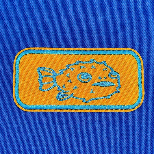 pufferfish iron on patch | sea creature patch | vintage style patch