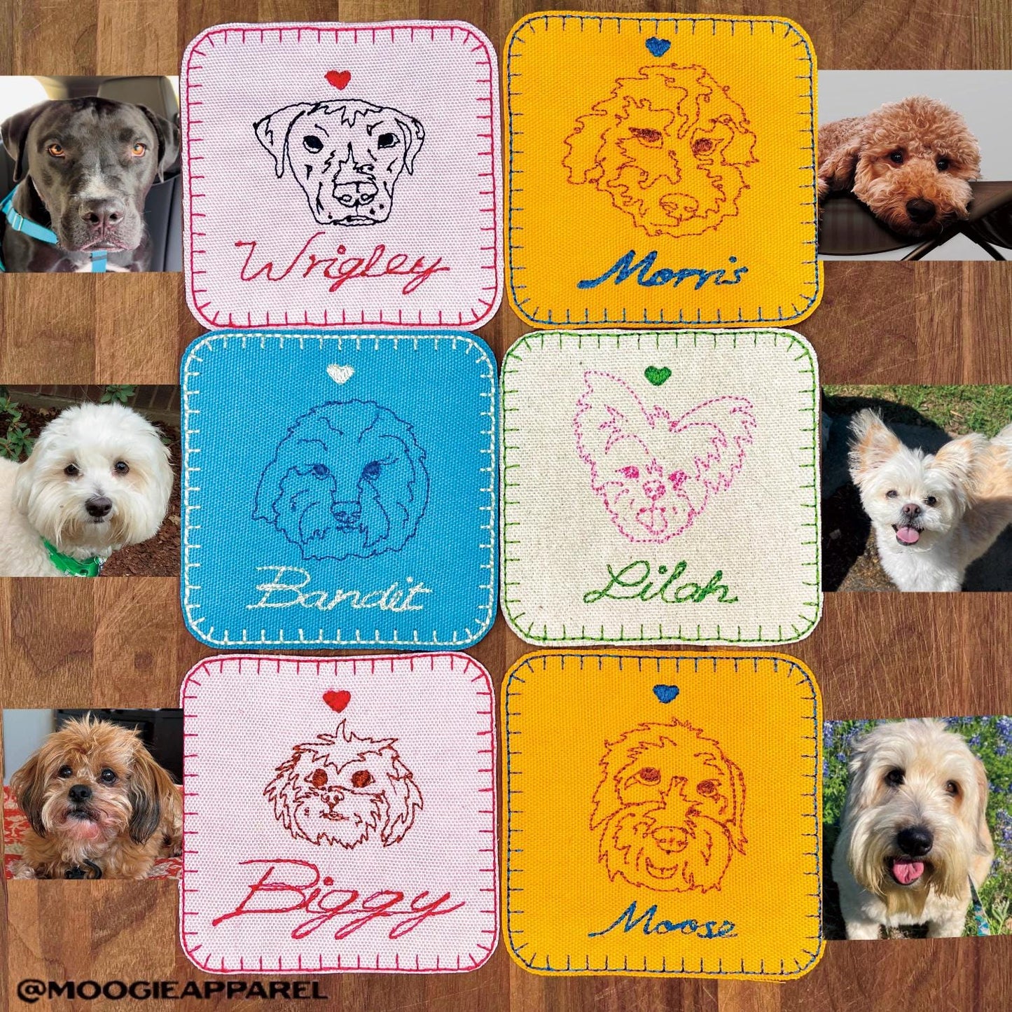 custom pet portrait patch | 4 x 4 inch