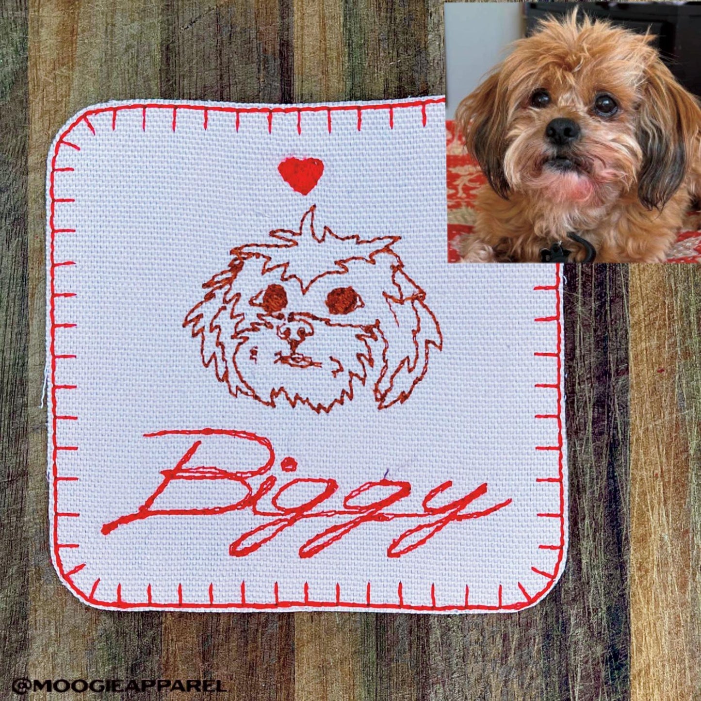 custom pet portrait patch | 4 x 4 inch