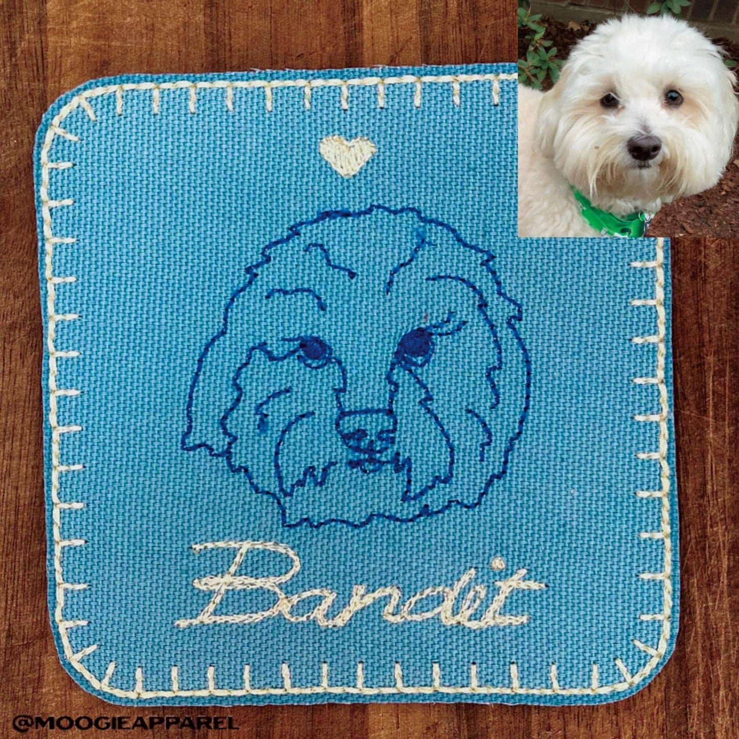 custom pet portrait patch | 4 x 4 inch