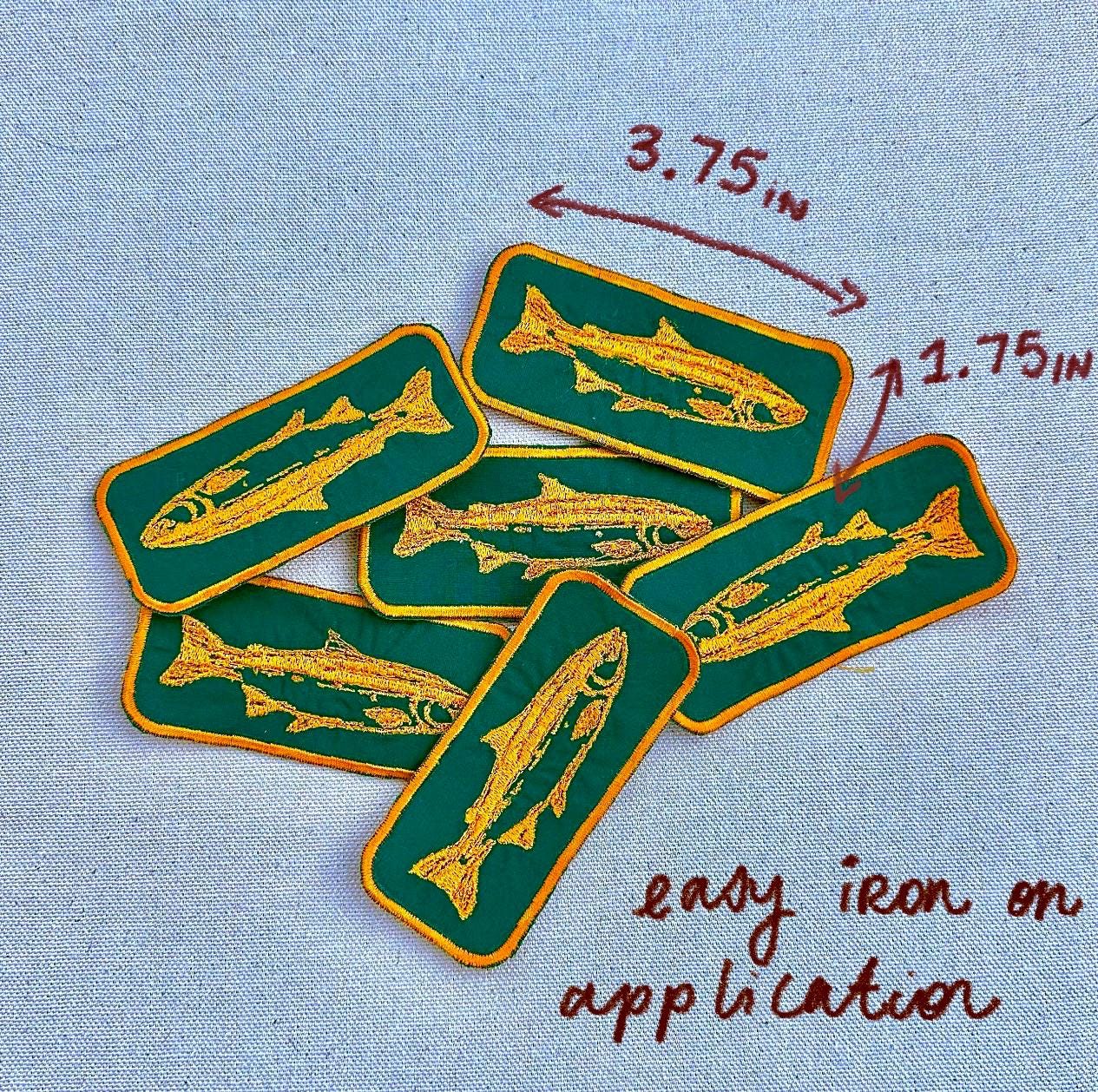 salmon iron on patch | fish patch | vintage style patch